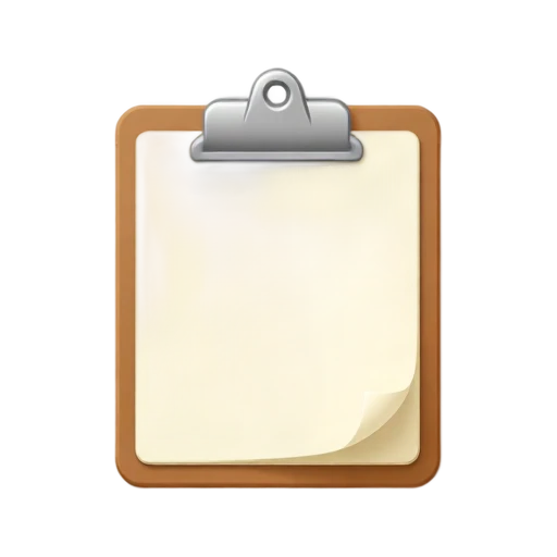 Brown plain clipboard with blank paper