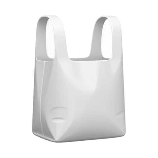 Plastic Bag with two loop handles and thin crinkled plastic