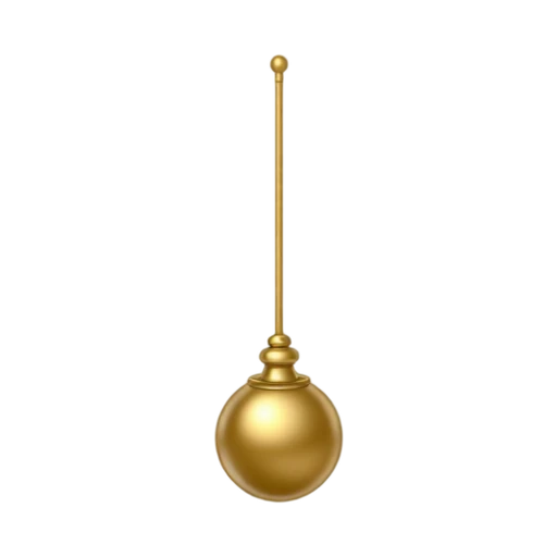 Plumb bob with pointed brass weight and taut vertical cord