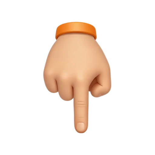 Hand pointing downward with index finger