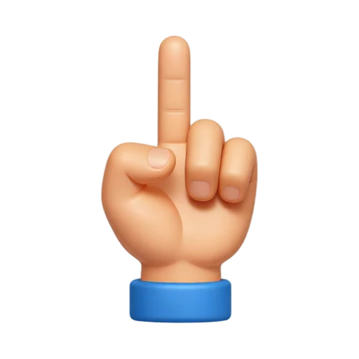 Hand pointing upward with index finger