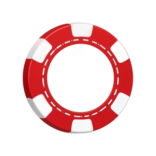 Poker Chip with round casino chip and segmented rim inlays