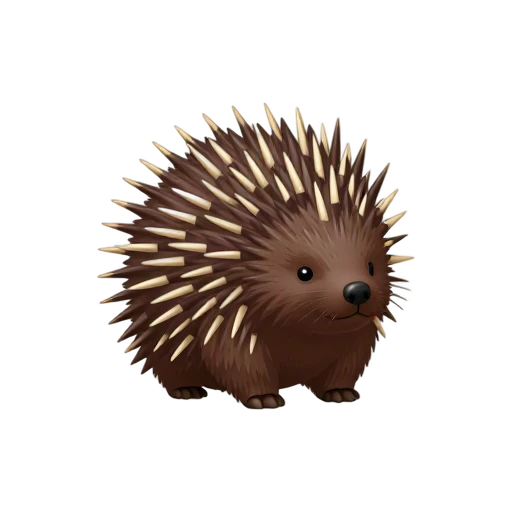 Puffed porcupine with long raised quills