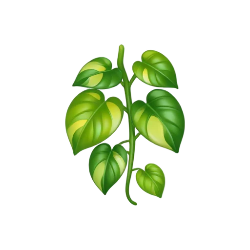 Pothos with heart-shaped green leaves and yellow marbled variegation
