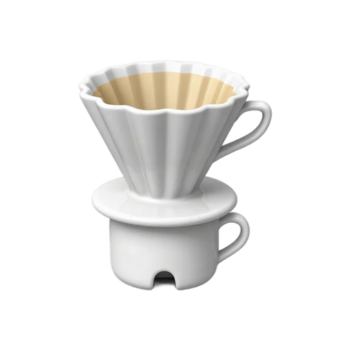 Pour over coffee dripper with filter emoji