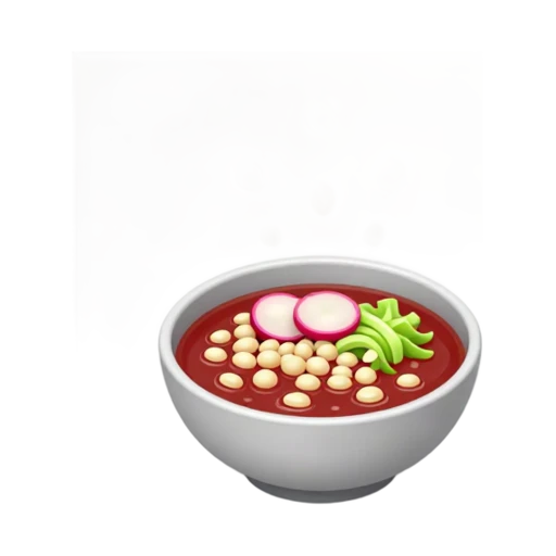 Mexican pozole red broth with hominy, cabbage, and radish