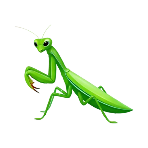 Green praying mantis standing