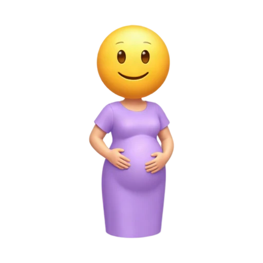 Pregnant person in lavender dress with hands on belly
