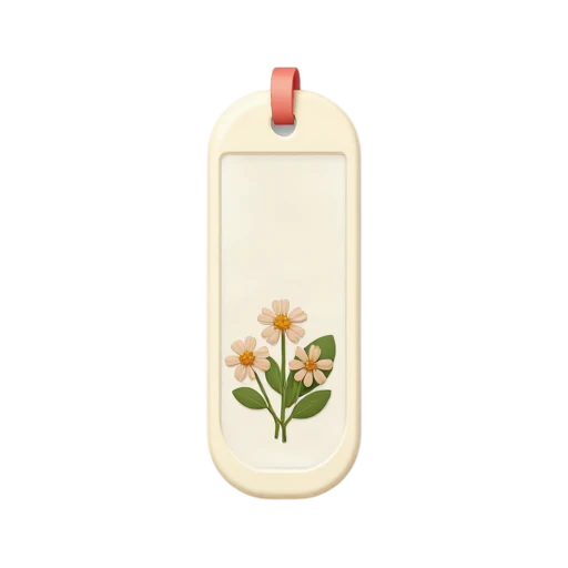 Bookmark with pressed flowers and a ribbon
