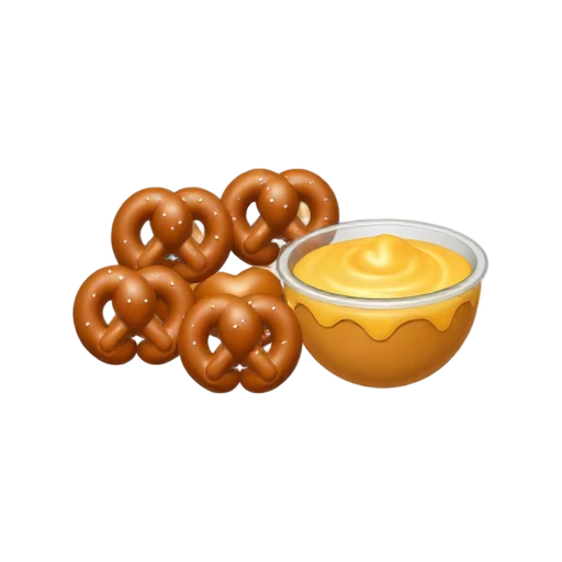 Pretzel bites and cheese sauce emoji