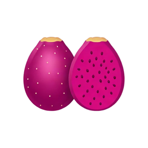 Prickly pear fruit with magenta cut interior emoji