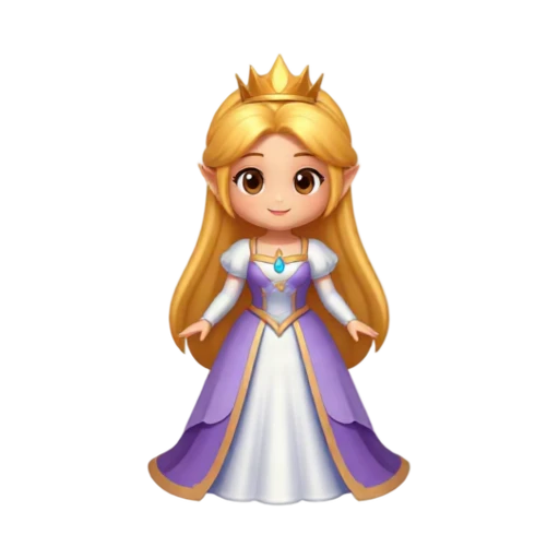 Fantasy princess with gold tiara and violet gown emoji