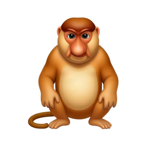 Proboscis monkey with long nose emoji