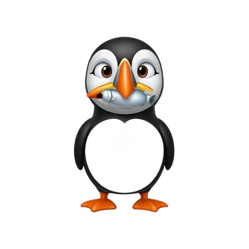 Puffin holding fish emoji