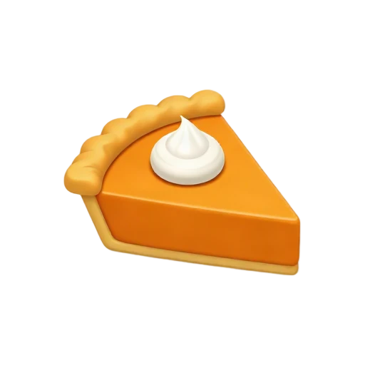 Pumpkin pie slice with whipped cream emoji