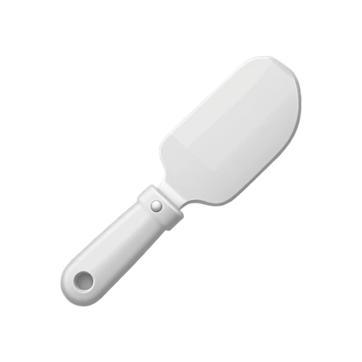 Putty Knife with wide flat steel scraper blade and short wooden handle
