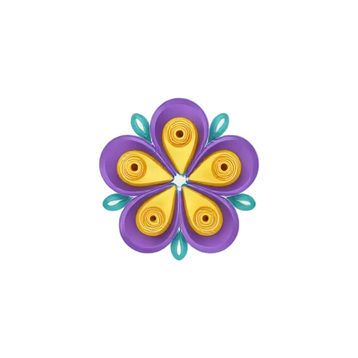 Paper quilling flower coils emoji