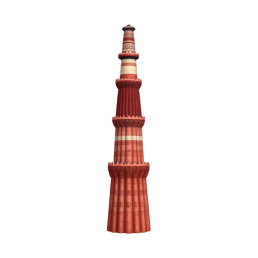 Qutub Minar red sandstone minaret and balconies