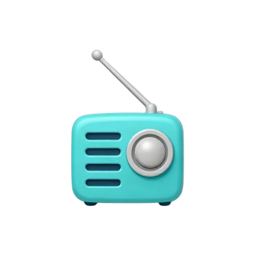 One small retro turquoise radio with round dial, silver antenna, and dark speaker grille, no text, shadow, or scenery.