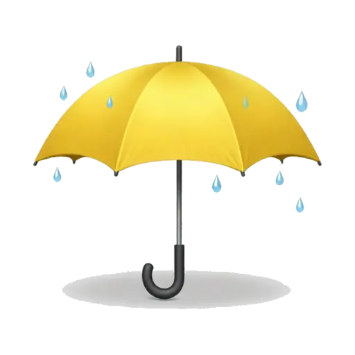 Yellow umbrella with raindrops