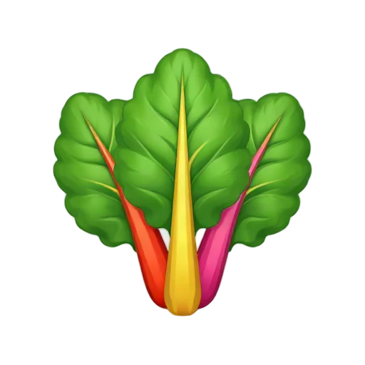 Rainbow chard leaves with colorful red yellow and pink stems