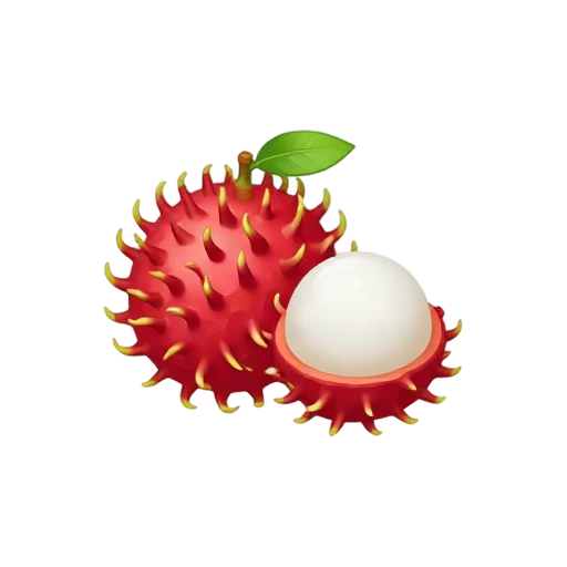 Red rambutan fruit emoji