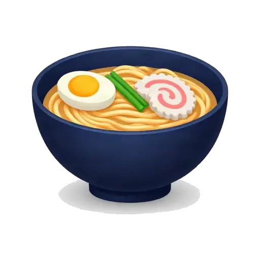 Bowl of ramen with egg and noodles