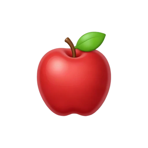 Red apple with green leaf