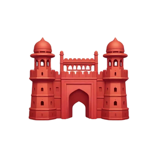 Red Fort Delhi: red sandstone walls and gateway towers.