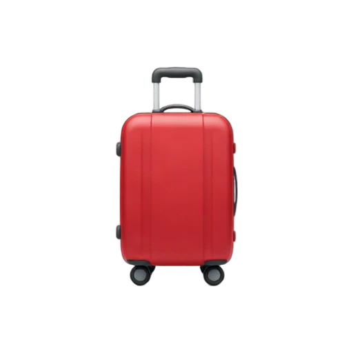 Red rolling suitcase
