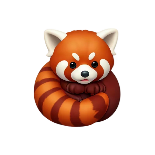 Curled red panda emoji
