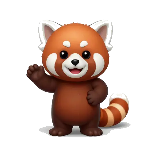 Red panda waving one paw