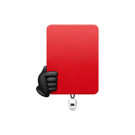 Red referee penalty card emoji