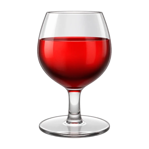 Stemmed glass filled with deep red wine