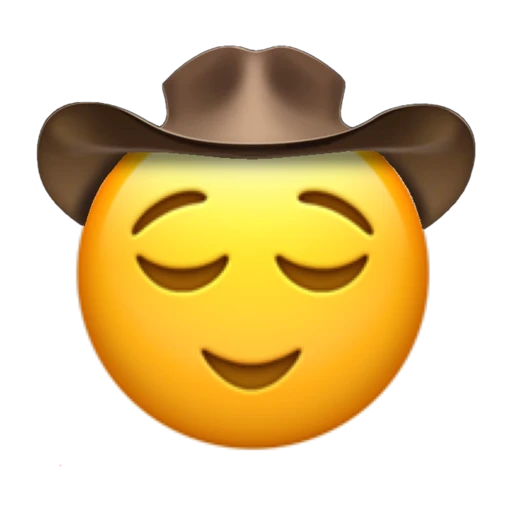 Relieved Cowboy on a transparent background with a brown cowboy hat.