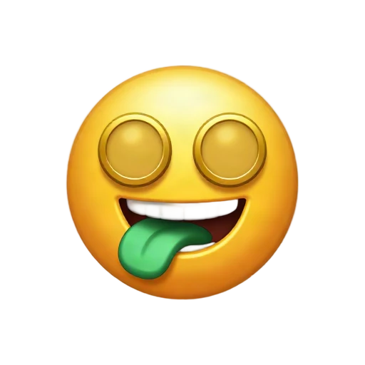 Rich face with coin eyes emoji