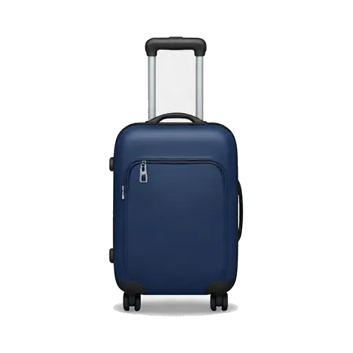Navy blue rolling suitcase