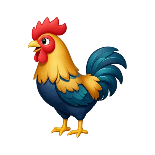 Colorful rooster crowing