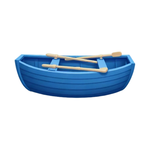 Blue rowboat with oars