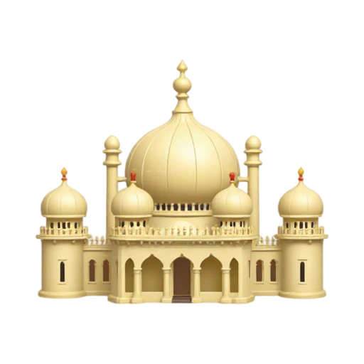 cream palace facade and onion-shaped domes, depicting Royal Pavilion Brighton.