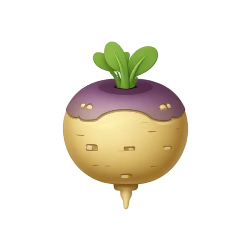 Rutabaga turnip with purple shoulders and golden skin