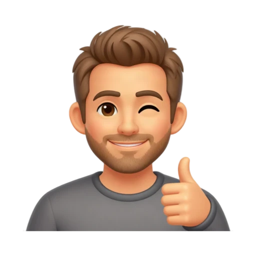 Ryan Reynolds giving one thumbs-up beside his chest, wearing a gray crew-neck shirt