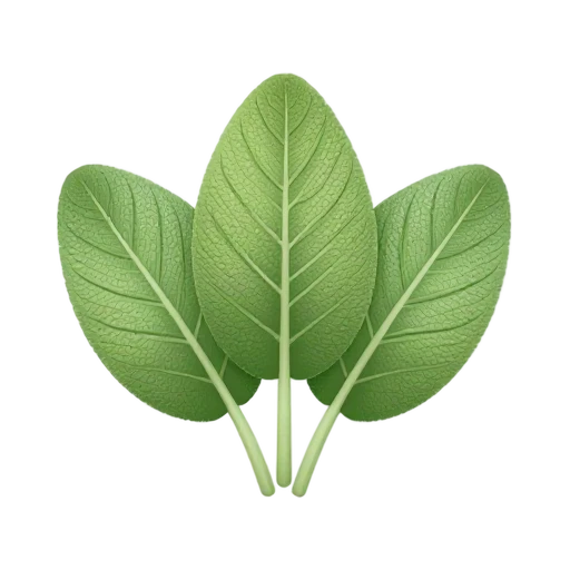 Velvety gray-green sage leaves with raised veins