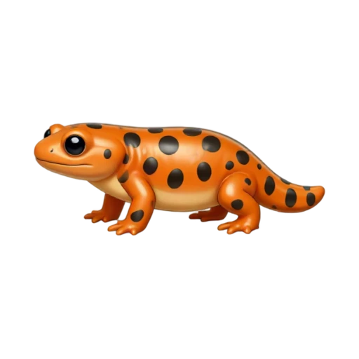 Orange and black spotted salamander
