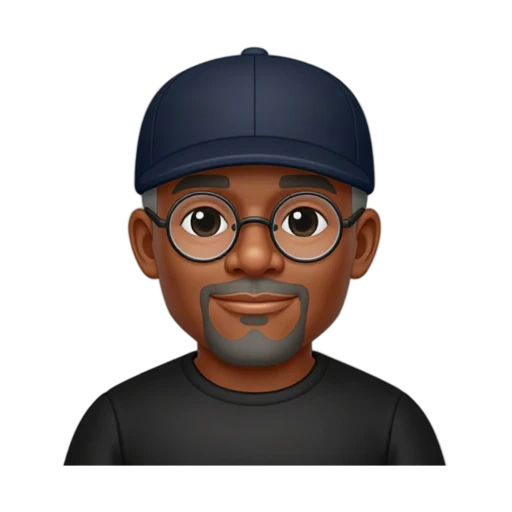 Samuel L. Jackson with both arms relaxed and hands out of frame, wearing a black shirt and dark blue flat cap