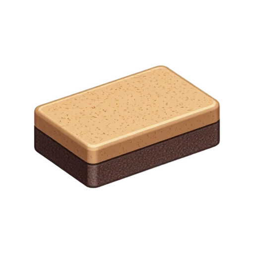 Sanding Block with rectangular cork block and brown sandpaper wrapped underneath