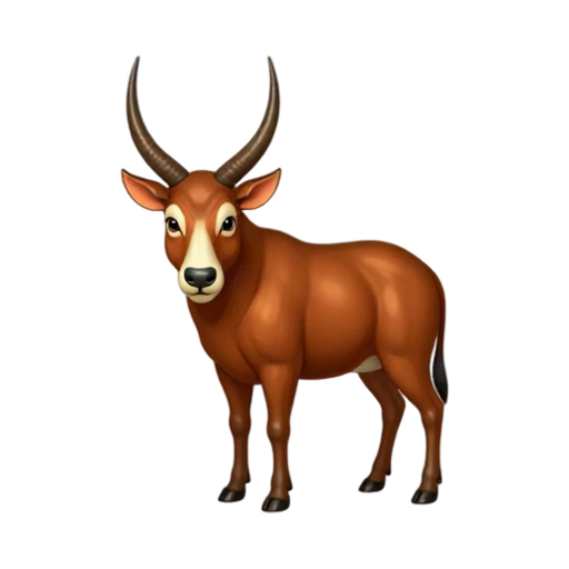 Saola with parallel horns emoji