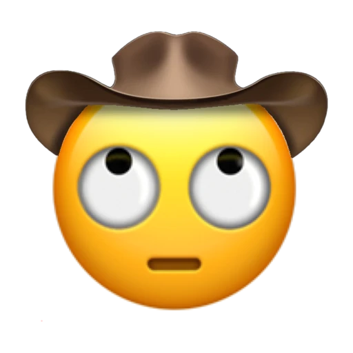 Sarcastic Cowboy on a transparent background with a brown cowboy hat.