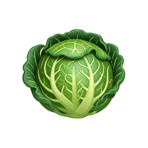 Round savoy cabbage with crinkled veined green leaves