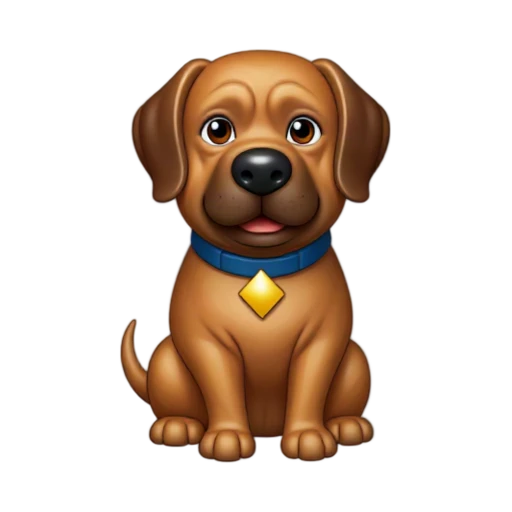 Brown Great Dane cartoon dog with blue collar emoji